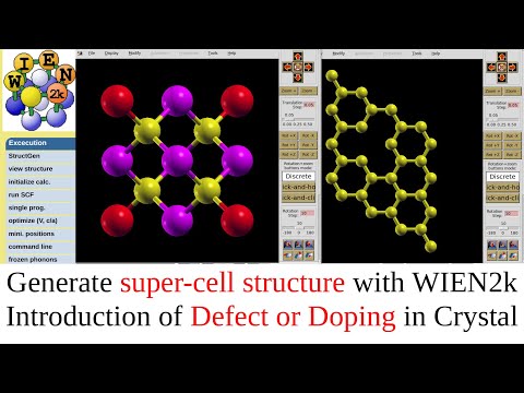 WT14: How to make supercell structure with WIEN2k | Introduction of defect or doping in the crystal