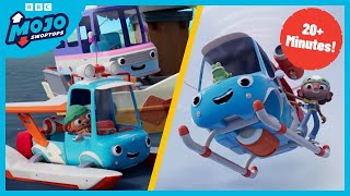 Best Land, Sea, and Sky Rescues 🚁🌊🚜 | Fun Truck Cartoon for Kids COMPILATION | Mojo Swoptops