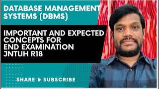 DATABASE MANAGEMENT SYSTEMS (DBMS)IMPORTANT CONCEPTS AND QUESTIONS JNTUH R18/R16