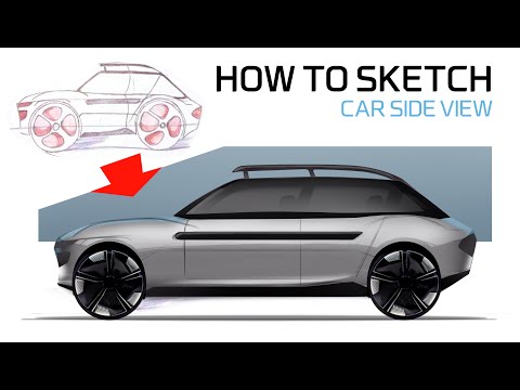 Car Sketch Review - How to Sketch car side view 자동차 사이드 그리기
