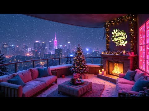 Night Christmas Lofi 🎄 Cozy Fireplace Sounds & Chill Lofi Music for Study, Relax, Sleep and Peace