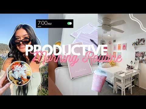 7AM PRODUCTIVE MORNING ROUTINE *vlog* | WORKOUT, JOURNALING, COFFEE RUN, ETC.