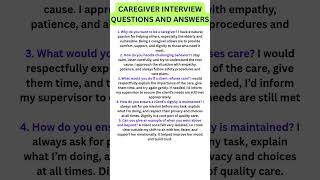 Caregiver Interview questions and answers #caregiver #interview #jobinterview #shorts #nhs #learn