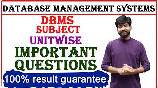 database management systems important questions | btech jntuh | dbms important questions r18