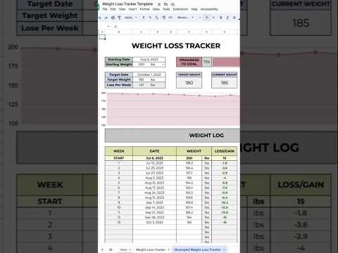 Excel tips(weight loss tracker)#shortsfeed #shortsvideo #shortvideo #excel #coding #trending #short