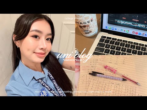 UNI VLOG 💻 ౨ৎ : productive week in my life, midterm, uaap, updated makeup routine & more! 📄‧₊˚