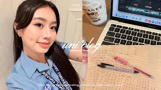 UNI VLOG 💻 ౨ৎ : productive week in my life, midterm, uaap, updated makeup routine & more! 📄‧₊˚