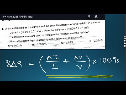 UNITS AND MEASUREMENTS - HOW TO THE FIND PERCENTAGE UNCERTAINTY 