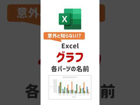 【Excel基本】グラフ各部分の名称を覚えよう！ #excel #exceltips #エクセル #グラフ #棒グラフ #エクセル初心者 #shorts