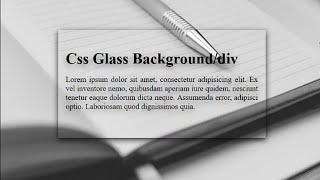 CSS Glass Effect Transparent Div 2019 | Frosted Glass Effect || Awesome CSS3 Effects