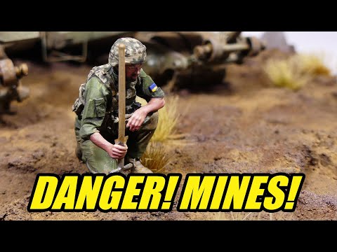 How we built a minefield clearing model diorama featuring a mine clearing vehicle BMR by Night Shift