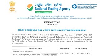 CSIR-UGC NET: Exam Dates and Timings