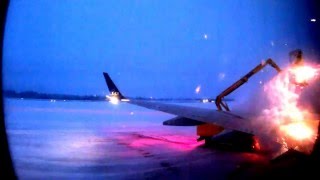 Taxiing Deicing and Taking off from Kiruna airport ESNQ