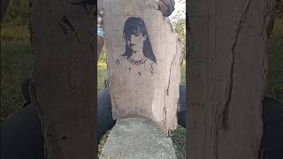 beautiful girl drawing ​#BarkArt​#TreeBarkDrawing​#NatureAsCanvas​#Artist07