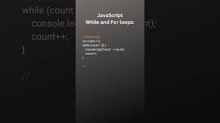JavaScript Loops (for and while loop) for Beginners #shorts  #javascript
