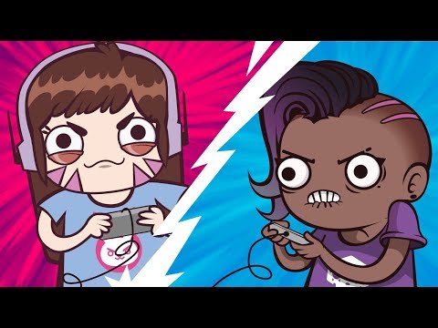 D.va and Sombra Video Game Duel / Overwatch Animation