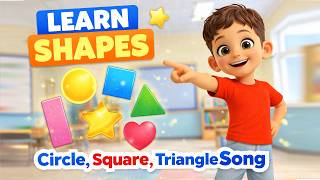 Learn Shapes for Kids | Circle, Square, Triangle Song | Nursery Rhymes 🎵⭐