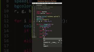 How to make rainbow spiral in Python turtle library | #python #programming #coding #pythontricks
