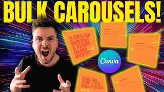 Viral Carousels with Canva Bulk Create & A.I. (Fast Social Media Posts)