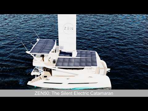 ZEN50 Electric Catamaran | 360° Animated Cruise + Interior Preview