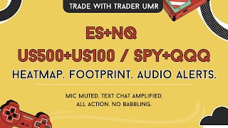 Trade ES & NQ Live w/ trader_umr | Orderflow, Heatmap, Footprint + Audio Alerts