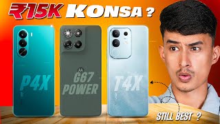 Realme P4x vs Moto G67 Power vs Vivo T4x ⚡ Camera, Gaming & Battery Test!