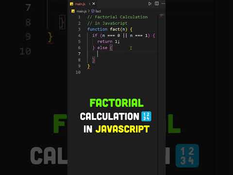 Calculate Factorial in JavaScript! #javascript #maths #programming #shorts