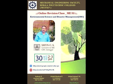 ONLINE REVISION CLASS -ENVIRONMENTAL SCIENCE AND DISASTER MANAGEMENT