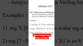 #verilog #arrays #memories #interviewquestions #vlsidesign #semiconductor