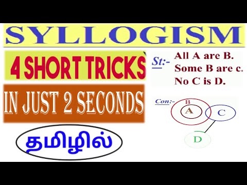 Syllogism - Tricks & Shortcuts  Syllogism Reasoning, Key Concepts, Solved Examples In tamil