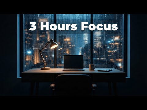 3 Hour Pomodoro Deep Focus | Rain Sounds 50/10 Timer for Work