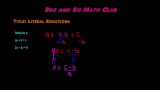How to Solve Literal Equations - Algebra I