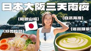 日本大阪三天兩夜VLOG🇯🇵｜爆買抹茶、濃郁係拉麵、可麗餅店、白濱海岸、當地魚市場、濃郁係拉麵｜桑潔魚
