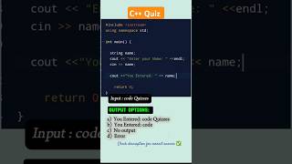 string input c++| basic interview questions c++ #coding #cpp #interviewquestions#tech #trendingshort