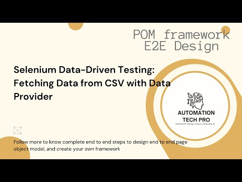 Selenium Data-Driven Testing: Fetching Data from CSV with Data Provider