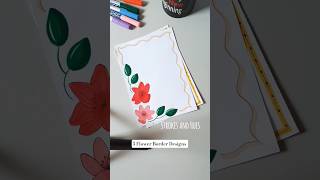 5 flower border designs||#shorts #borderart #borderdesign #projectworkdesigns #art