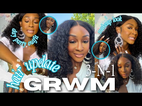 3 in 1 GRWM Hair + Makeup + Outfit | Raw Burmese Curly Hair 3 Month Update | Aliexpress Fashion Find