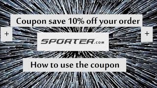 Sporter coupon save 10% off your order