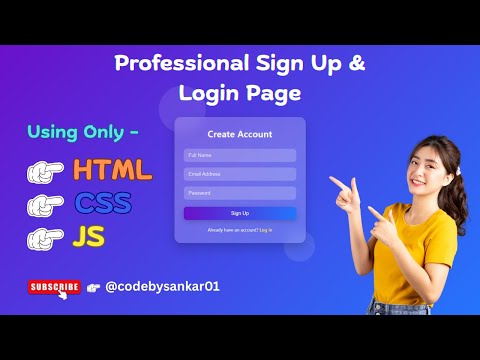 💻Modern Signup & Login Page Using HTML, CSS & JavaScript |✨Beautiful Animations & 📱 Fully Responsive