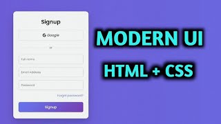 Modern UI create with CSS + HTML  !!