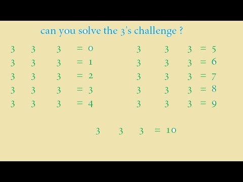Try to solve the 3's challenge using arithmetic operation