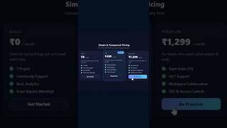 Pricing Card with CSS html #coding #cssanimation #css #html #csscard #pricingcard #tech #techshorts