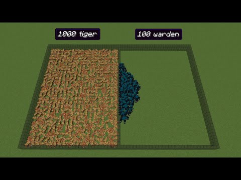 1000 Tiger vs 100 Warden - EPIC Minecraft Battle!