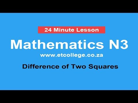 Mathematics N3 Difference of two squares