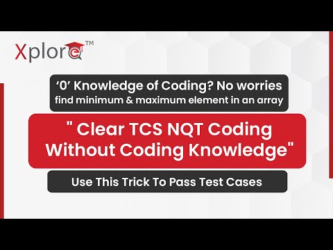 How to Clear TCS NQT Coding Without Coding Knowledge | Find Minimum Element In An Array  Coding...