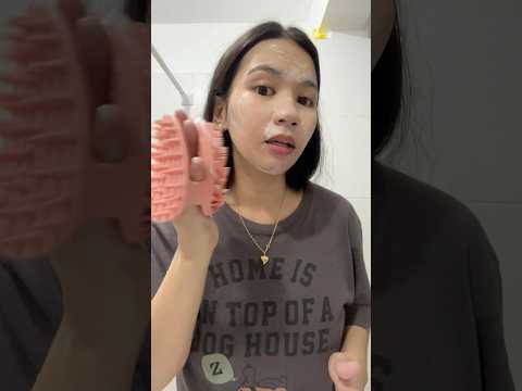 Using my new dual body scrub