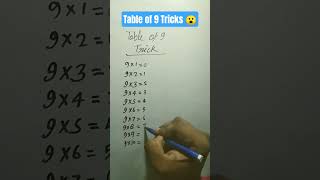 Table of 9 tricks #mathstricks #easytablelearn #maths #tabletrick #shortmath #mathshortcut