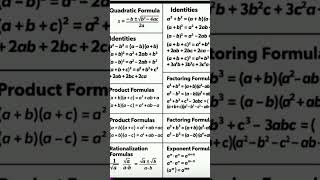 Basic Formulas#viralmaths #tipsandtricks #youtubeshorts #youtubeviral #youtube #mathformulas