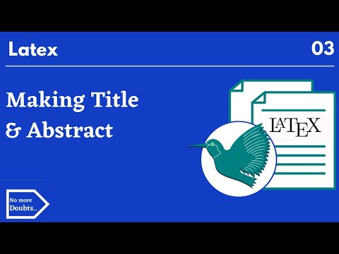 Making Title & Abstract in article and report|title and abstract in single pages