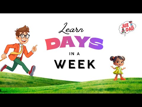 Learn Days of the Week for Kids 💖 | Monday to Sunday | #JUZDAD Kids learning 🌈
